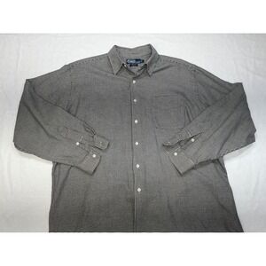 Polo Ralph Lauren Mens Black White Houndstooth Long Sleeve Marlowe Shirt XL